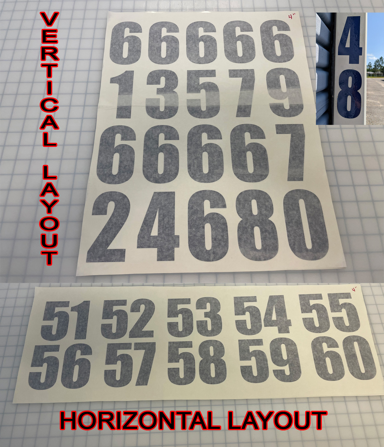Self Storage Door Numbers (Transfer Taped) Self Storage Doors Vinyl